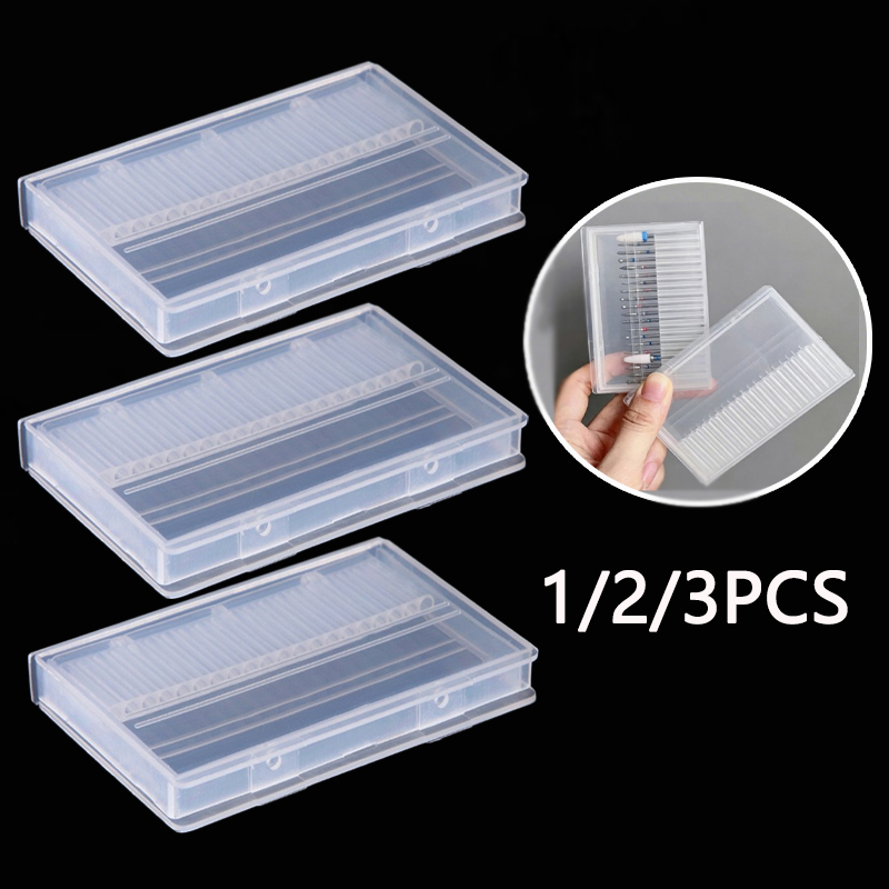 Gaming Accessories Storage - 1/2/3PCS 20 Slots Clear Nail Drill